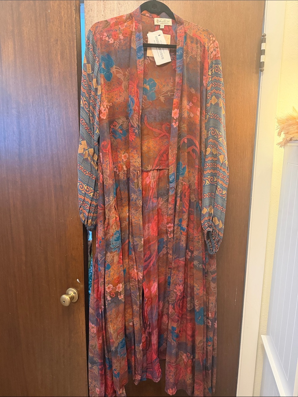 Kantha Bae NWT Evermore Duster w/watercolor print